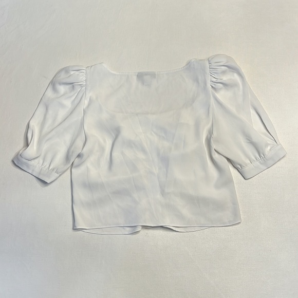 🔴 TOPSHOP IVORY BUTTON PRAIRIE SHORT SLEEVE BLOUSE - Picture 6 of 6